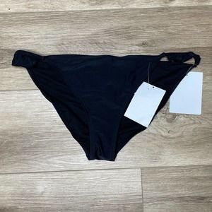 California Sunshine Women's Solid Black Ruffle Side Bikini Swim Bottoms sz XL